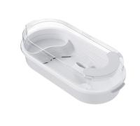 Small Turtle Tank, Clear Baby Turtle Aquarium, 4 Multi-Functional Areas, Reptile Habitat with Basking Platforms for -wzlins, Crayfish, and Hermit Crabs