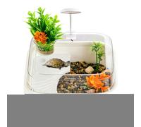 Small Turtle Terrarium | Escape Proof Terrarium with Lighting | Water and Land Turtle Terrarium | For Hermit Crab Land Turtle Bearded Dragon Snake Spider Indoor Home