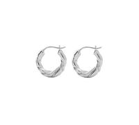 Small Twist Earrings Style for Match Plain Hoop Earrings with Exquisite Design(Silver)