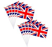 Small Union Jack Flags on Sticks for VJ Day 80th Anniversary Decorations,10pcs Handheld UK Flag Great Britain British Mini Flags for Sports Events Euro Football Game,Union Jack Party Decorations