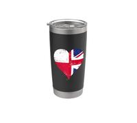 Small Union Jack UK Poland Flag Proud British Polish Pride Stainless Steel Insulated Tumbler