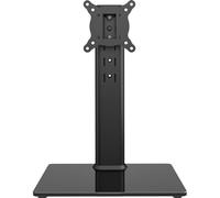 Small Universal Swivel TV Stand/Base Table Top TV Stand for 13 to 32 inch TVs Screen, 4 Level Height Adjustable with Tempered Glass Base, VESA 50x50/100x100 mm,Holds up to 35kg HT07B-001P