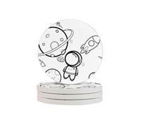 Small Universe Round Diatomaceous Earth Coaster Set â€“ Natural, Eco-Friendly, Fast-Absorbing Circular Coasters (1/2/4/6-Piece Pack) With Full-Print Design & Smooth Rounded Edges