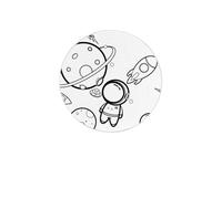 Small Universe Round Diatomaceous Earth Coaster Set - Natural, Eco-Friendly, Fast-Absorbing Circular Coasters (1/2/4/6-Piece Pack) With Full-Print Design & Smooth Rounded Edges