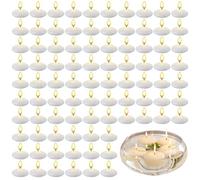 Small Unscented Floating Candles Water - 88 Pcs 3.8x1.5cm Round White Non Toxic Floating Candles, Long Burning Time of 20-50 Minutes Waterproof Flameless Tealight for Wedding Halloween Party