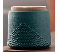 Small Urn Ashes Keepsake - Ceramic Sea Wave Decorative Urns, Capacity 30 Cubic inches Memorial Funeral urn for Human, Pets(Green)