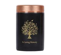 Small Urn for Human Ashes - 3'' Tree of Life Handicrafted Urn - Beautiful Tiny Keepsake Urns - Mini Urn Made of Ceramic - Hold 5 Cubic Inches of Ashes