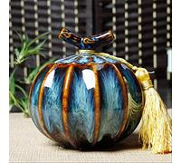 Small Urns for Ashes, Funeral Cremation Ashes Urn Casket Hand Painted Display Burial at Home or Niche Columbarium, Fits a Small Amount of Cremated Remains, Keepsake Urns (Blue)