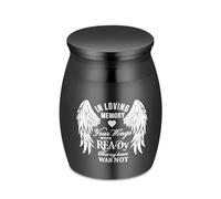 Small Urns for Ashes Keepsake Cremation Urn with Wings Charm Minis Personal Funeral Urn for Pet or Human Ashes Memorial Ash Keepsake (Black Momory 40 * 30mm)
