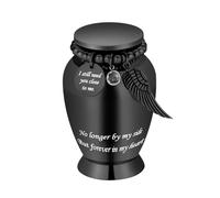 Small Urns for Ashes Keepsake Cremation Urn with Wings Charm Minis Personal Funeral Urn for Pet or Human Ashes Memorial Ash Keepsake (Black Wing 72 * 45mm)