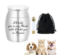 Small Urns for Ashes Mini Stainless Steel Ashes Keepsake No Longer By My Side, But Forever In My Heart Cremation Urn Memorial Keepsake with Velvet Bag for Human and Pet Ashes