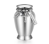 Small Urns for Human Ashes 2.85 Inch Keepsake With Cross Charm - Mini Cremation Urn Stainless Steel Memorial Keepsake - Forever in My Heart