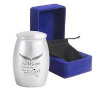 Small Urns for Human Ashes Keepsake, 2.7Inch Mini Urns for Human Ashes with Angel Wings,Memorial Gifts for Loss of Loved One - Unique Travel Urn Miniature Ash Holder Tiny Urn,Siver