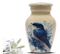 Small Urns for Human Ashes Keepsake Blue Bird White