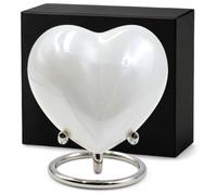 Small Urns for Human Ashes Keepsake - Mini Urn for Women & Men - Heart Shaped Keepsake Urn - A Loving Tribute to Cherish Eternal Bonds - Memorial Heart Urn for Human Ashes Adult (White)