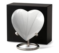 Small Urns for Human Ashes Keepsake - Mini Urn for Women & Men - Heart Shaped Keepsake Urn - A Loving Tribute to Cherish Eternal Bonds - Memorial Heart Urn for Human Ashes Adult (White)