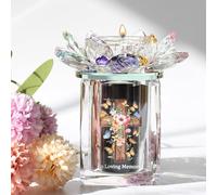 Small Urns for Human Ashes,Mini Crystal Ashes Cremation Keepsake Photo Decorative Urns,Ashes Keepsake Urn with Candles and Photo for Sharing Loved Ones Pet Ashes Remember Your Love One Lost