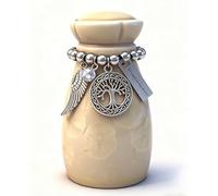 Small Urns for Human Ashes Mini Marble Finish Keepsake Urn for Pet Cat Dog Ashes Memorial Cremation Urn for Women Men Decorative Funeral Urns (Yellow)