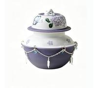 Small Urns For Pet Mini Cremation Urn Hand-painted Flowers Compact And Elegant Memorial Suitable For Animals Such As Birds, Kittens, And Dogs (150 Ml)