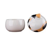 Small Urns for Pets Ashes, Ceramic Memorial Mini Cremation Urns, Hold 150ml of Ashes,Beautiful Sealed Mini Funeral Urns(Calico Cat)