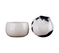 Small Urns for Pets Ashes, Ceramic Memorial Mini Cremation Urns, Hold 150ml of Ashes,Beautiful Sealed Mini Funeral Urns(Tuxedo Cat)