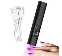 Small UV Nail Lamp | USB Rechargeable Lamp with Digital Display, LED Manicure Lights with 2 Strokes for Travel, Camping Plane