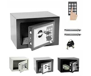 Small Value Safe, Safebox For Home, 8.5L Fireproof Safe High Security Steel Office Digital Electronic Safe Box Safes With 2 Keypad For Jewellery Money Valuables Small Value Safe, Gery, 20x31x20cm