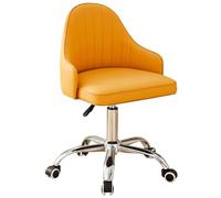 Small Vanity Chair Adjustable Swivel Comfy Task Chairs With Arms Upholstered Home Office Desk Chairs Modern PU Leather Makeup Chair With Back For Small Space, Bedroom