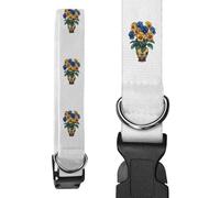Small 'Vase with Pansy flowers' Dog Collar (PR00056219)