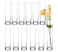 Small Vases for Table Decoration-12pcs Small Mini Glass Vase,Transparent Glass Vases for Wedding Decorations,Hurricane Floating Candle Holder for Party Decoration 19.5cm High