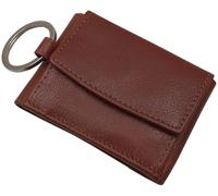 Small Vegetable Tanned Cowhide Leather Wallet / Purse / Coin Purse / Purse with Key Ring in Brown, brown, standard size, Modern