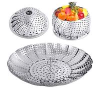 Small Veggie Vegetable Steamer Basket, Folding Steaming Basket, Collapsible Steamer Baskets for Cooking Food, Expandable Fit Various Size Pot(5.3" to 8.5") YLYL