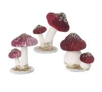 Small Velvet Mushroom Ornament x1 Autumn Decoration *Sold Individually* Novelty Fun Glitter Red Velvet Toadstool Christmas Decoration Pink Mushroom Woodland Table Centrepiece (Pink)