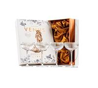 Small Venus Nick and Nora Cocktail Glasses | Set of 4 | 120 ml | Mini Crystal Coupes for Drinking Espresso Martini, Daiquiri, Gimlet, Sidecar and Classic Bar Drinks | Elegant Seashell Glassware