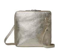 Small Vera Pelle Handbag Genuine Leather Cross Body Bag for Women Italian Mini Shoulder Bag Highquality Strap (Gold)