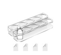 Small Vial Holder for Refrigerator | 2 Pack Acrylic Vial Bottle Wall Storage Racks | 5-Slot Fridge Organizer Shelf with 4 Double-Sided Adhesives | Fits 2.5 cm/1 Inch Diameter Bottles, Vaccine Storage
