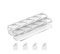 Small Vial Holder For Refrigerator - Wall Vial Rack, Acrylic Fridge Shelf | Clear Bottle Organizer, 5 Slot Vial Mount With Strong Adhesives | Fridge Storage for Serums, Liquids, Samples, Extracts