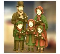 Small Victorian Carol Singers Christmas Window Stickers