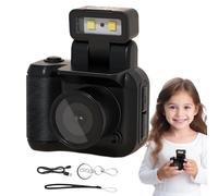 Small Vintage Design Digital Camera, 1080p Camcorder Video Camera, Portable Digital Camera with Led Flash, Decorative Compact Cameras for Travel Memories, Outdoors, Indoor, Pink and Black Color