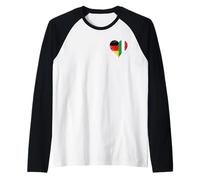 Small Vintage Germany Italy Flag for Italian German Pride Raglan Baseball Tee