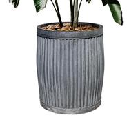 Small Vintage Ribbed Design Galvanised Dolly Tub Planter