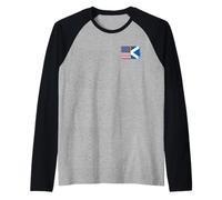 Small Vintage Scotland USA Flag for Proud Scottish Americans Raglan Baseball Tee