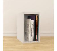 Small Vinyl Lp Music Record Storage Box Cube 12" Cabinet Case Unit Rack Display White
