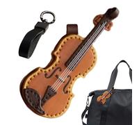 Small Violin Keychain - Leather Miniature Violin Keychain - Bag Pendant for Music Lover Men Celebration Birthday Christmas Holiday Graduation Party