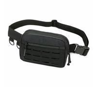 Small Waist Bag Fanny Pack for Men Women, Military Style Belt Bag with MOLLE System, Water-Resistant & Adjustable Strap for Running, Hiking, Festivals, Gym, Black, S, Tactical