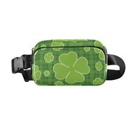 Small Waist Pack Crossbody Bag with Adjustable Strap Fashionable Chest Bag Belt Bag Seamless Pattern St Patrick's Day Green Women Men for Travel Gym Work, Seamless Pattern St Patrick's Day Green, One