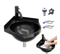 Small Wall Mounted Sink | Triangular Semicircular Corner Sink with Tap - Stainless Steel Utility Sink | for Garden, Patio, Apartment, Utility Room, Kitchen, Bathroom, Home, Egg