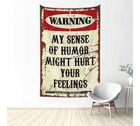 Small Wall Tapestry Warning My Sense of Humor Might Hurt Your Feelings! Tapestry Aesthetic Tapestry Cool Things for Your Room(75X100CM)