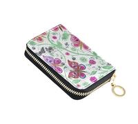 Small Wallet Women RFID Blocking Credit Card Wallets Cute Zip Around Mens Wallet with Coin Pocket Vibrant Colorful Butterflies