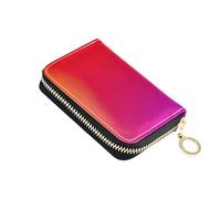 Small Wallets for Women Card Holder Wallets RFID Blocking Zip Around Travel Cash Wallet with Coin Pocket Abstract Gradient Red Orange Pink